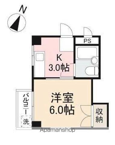 コーポ松岡(1K/4階)の間取り写真