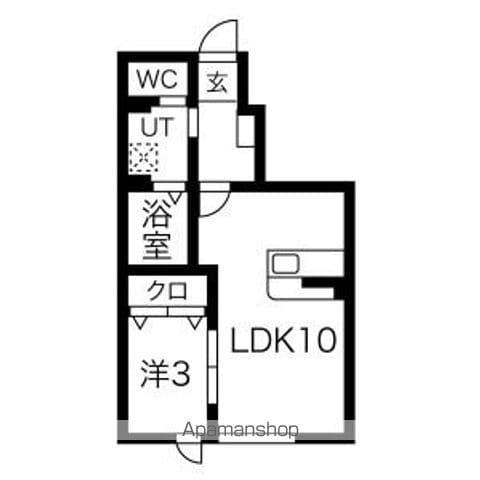 プロシードロック(1LDK/1階)の間取り写真