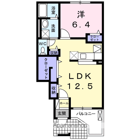 シャルマン・アビテ(1LDK/1階)の間取り写真