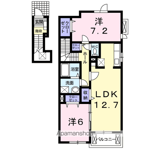 サンリットⅠ(2LDK/2階)の間取り写真
