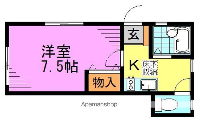 ノーブルホワイト(1K/1階)の間取り写真