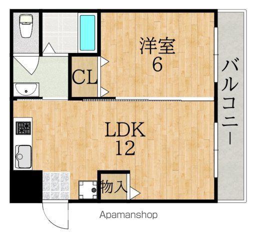 リッチヒル富雄(1LDK/3階)の間取り写真