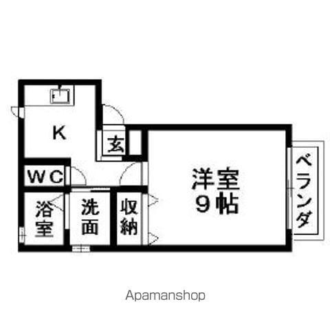ノーブルカノン(1K/2階)の間取り写真