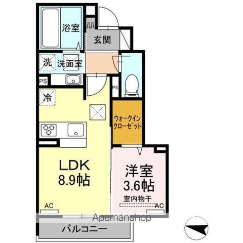 グランフォレMⅠ(1LDK/1階)の間取り写真