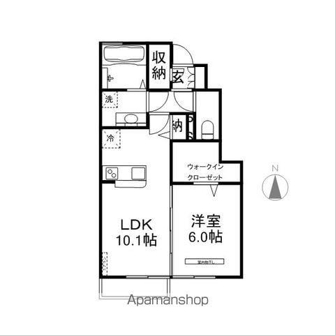 サブリナガーデン宝田A(1LDK/1階)の間取り写真
