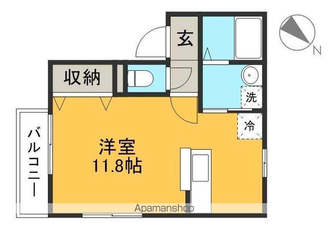 フルーレ(ワンルーム/1階)の間取り写真