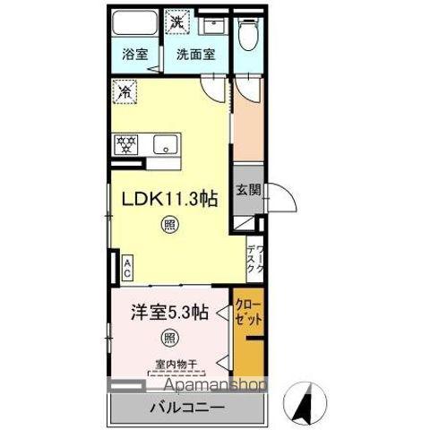 PREMILIFE碩田町(1LDK/3階)の間取り写真
