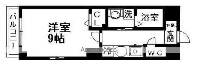 レジデンスK-1(1K/5階)の間取り写真