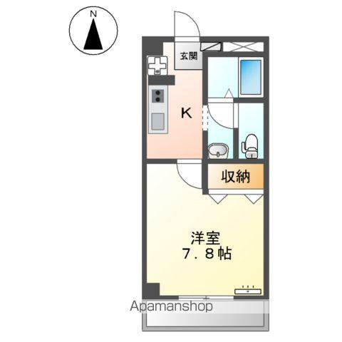 セジュール矢形(1K/1階)の間取り写真