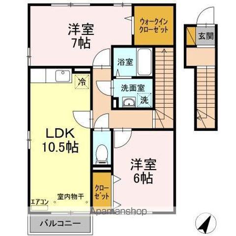 トップⅤ・Ⅵ・Ⅶ・Ⅷ(2LDK/2階)の間取り写真