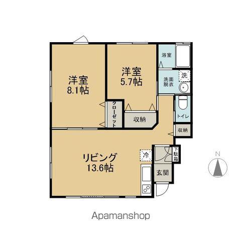 コーポサンファミリー(2LDK/1階)の間取り写真