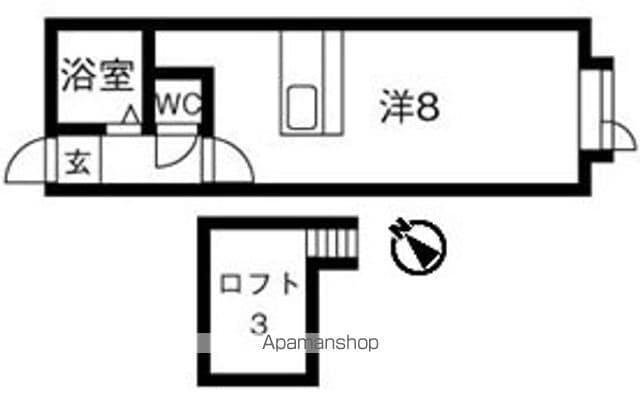 AMS文京台27B(ワンルーム/2階)の間取り写真