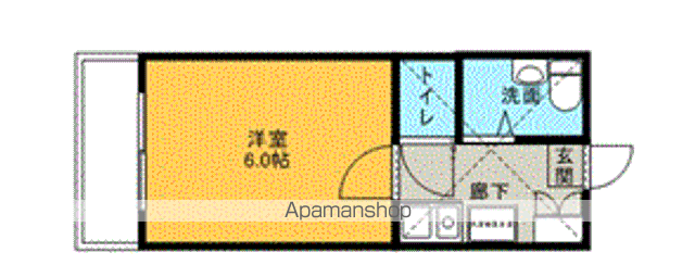 ピュア唐原弐番館(1K/1階)の間取り写真