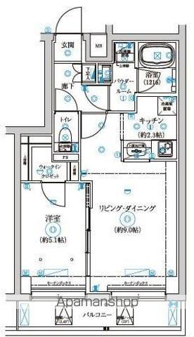 セジョリ中野富士見町(1LDK/3階)の間取り写真