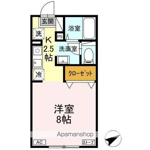 ルグラン篠田(1K/2階)の間取り写真