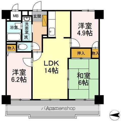 フジヴェール法蓮寺山 3階階 間取り