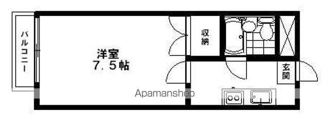 ブラウンハイム(1K/2階)の間取り写真