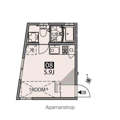 テラス上北沢(ワンルーム/1階)の間取り写真