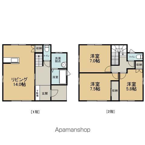 青い森鉄道 青森駅 徒歩8分 2階建 築20年(3LDK)の間取り写真