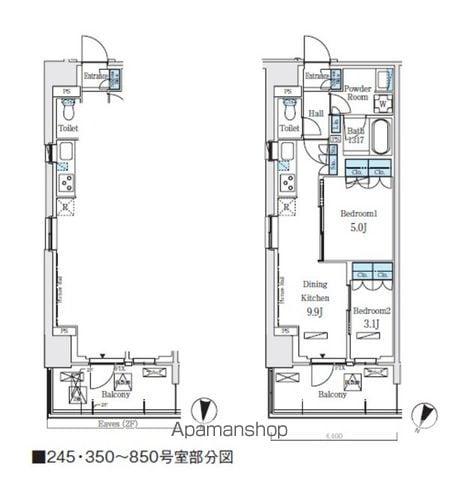 ロイヤルパークス赤羽ノース(2DK/5階)の間取り写真