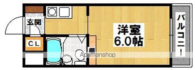 白鷺ハイツ(1K/3階)の間取り写真