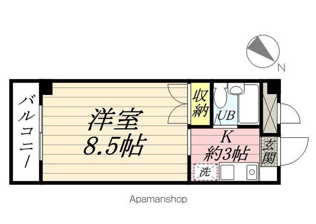フェアビューヴィラ(1K/4階)の間取り写真