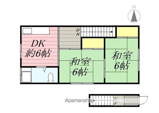 西村コーポ(2DK/2階)の間取り写真