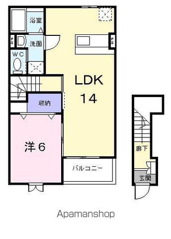 アメニティーハイツ川島Ⅱ(1LDK/2階)の間取り写真