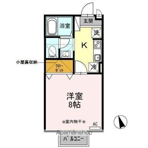 セントラルコート(1K/2階)の間取り写真