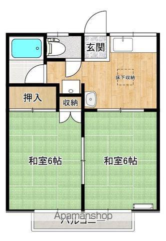 メゾンシルク(2K/2階)の間取り写真