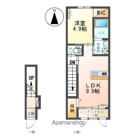 コンフォルタ大和(1LDK/2階)の間取り写真