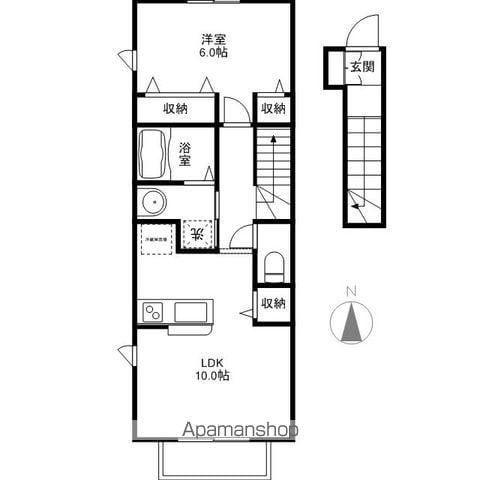 フラワーガーデン(1LDK/2階)の間取り写真