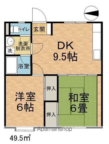 ルミネサミゾ(2DK/2階)の間取り写真