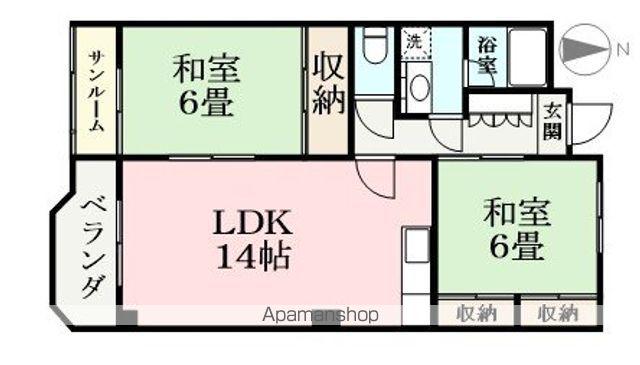 ボナール二の宮(2LDK/2階)の間取り写真
