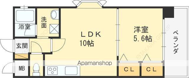 コンフォート鶴見(1LDK/4階)の間取り写真
