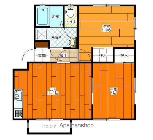 ベルハイム(2LDK/2階)の間取り写真