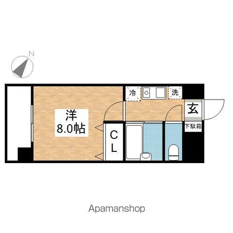 マーブルクレスト五軒家(1K/3階)の間取り写真