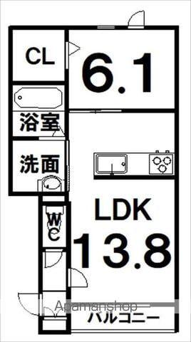 ONESELF(1LDK/1階)の間取り写真