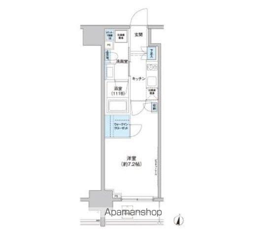 パークキューブ西新宿(1K/11階)の間取り写真
