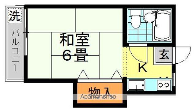 東高ハイム(1K/2階)の間取り写真