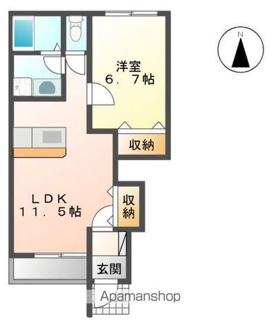 ディアグラーノ シュシュ(1LDK/1階)の間取り写真
