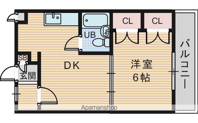 メゾンタカダ(1LDK/5階)の間取り写真
