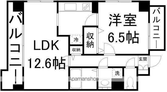 サンヴァーリオ新田駅前Ⅰ(1LDK/6階)の間取り写真