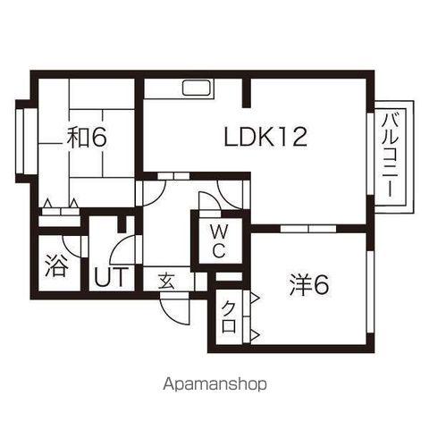 アップルヴィレッジW(2LDK/2階)の間取り写真