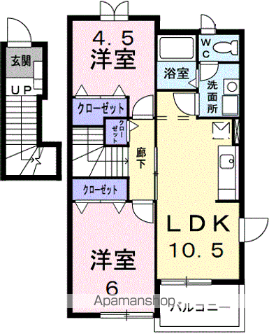 INFINITEⅡ(2LDK/2階)の間取り写真