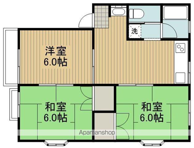 ナイスコーポD棟(3DK/1階)の間取り写真