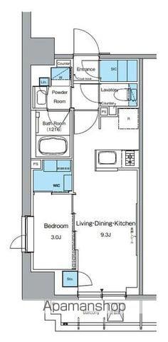 ルフォンプログレ上野御徒町(1LDK/3階)の間取り写真
