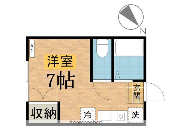 つくみ野第二コーポ(ワンルーム/2階)の間取り写真