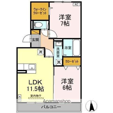 ハイツバンビス(2LDK/3階)の間取り写真