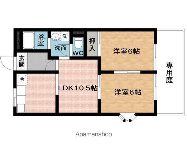 エルシャトー鴻之台(2LDK/1階)の間取り写真